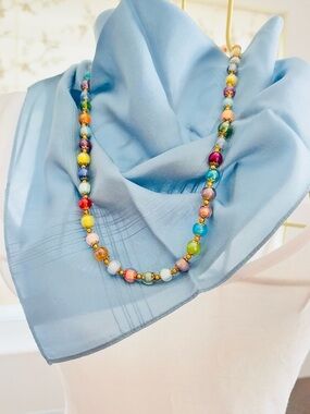Murano Glass Necklace Made in Italy Multicolor Beaded 20–22”